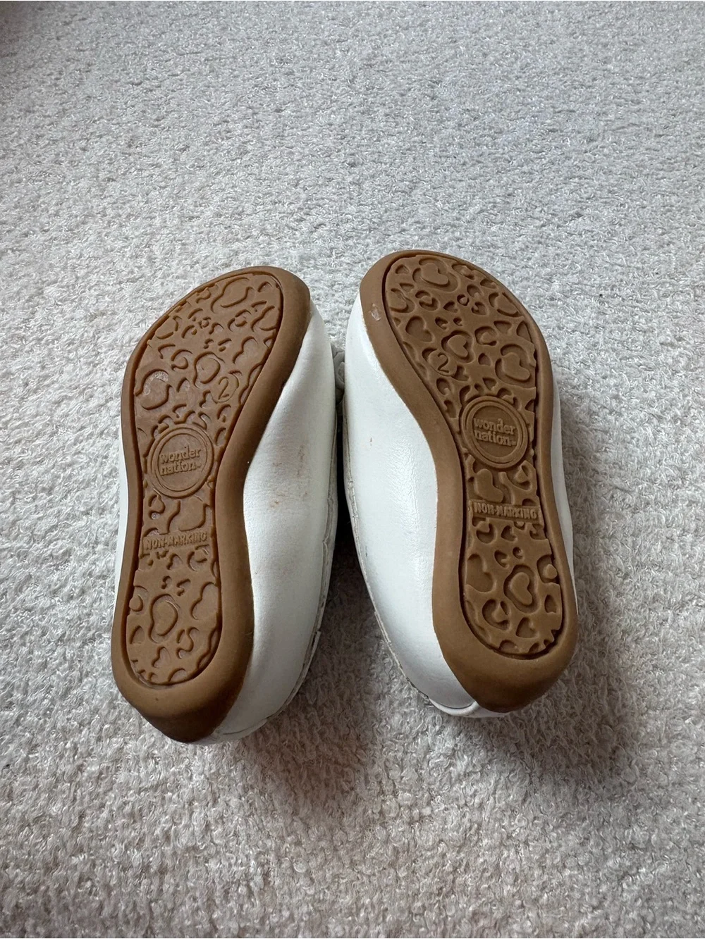 Wonder Nation Girls' White Mary Jane Ballet Flats